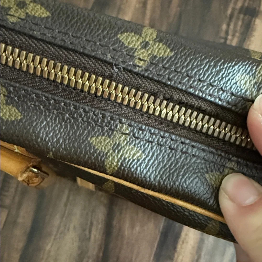 Louis Vuitton Monogram Canvas Briefcase with Tan Leather Trim